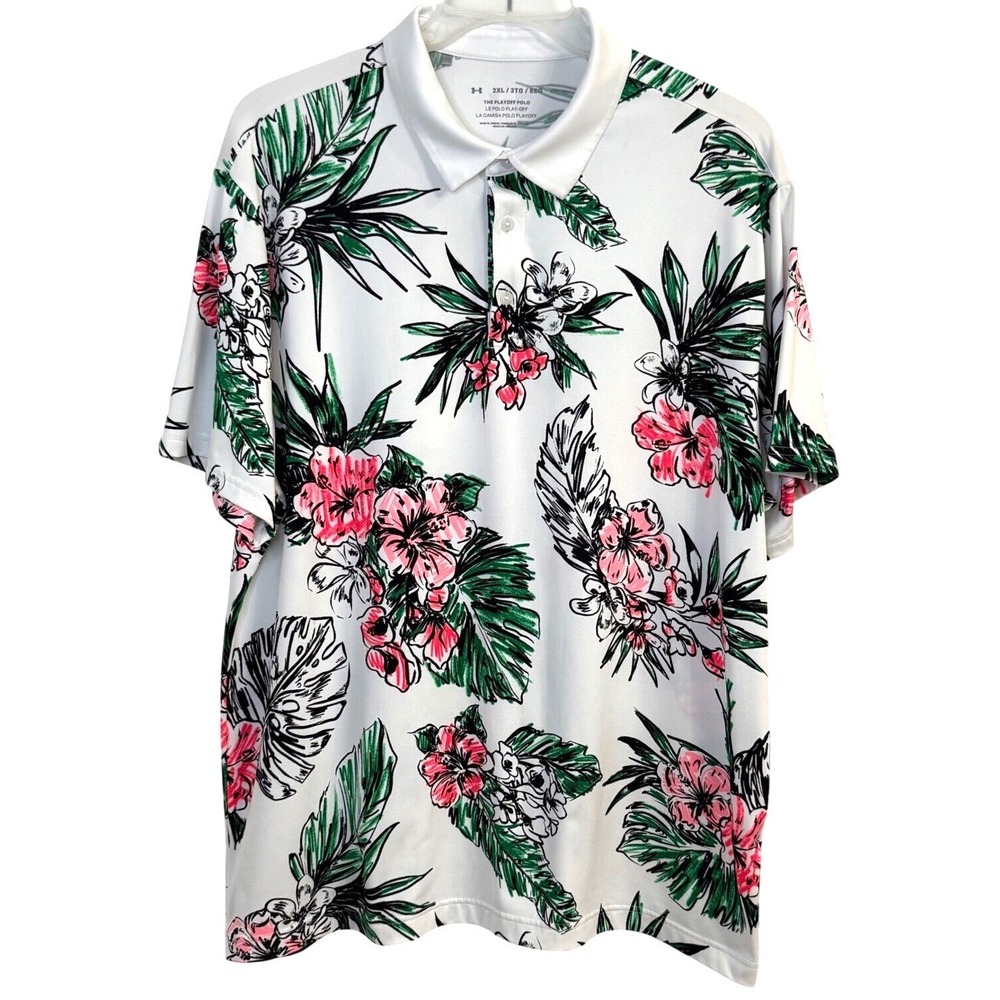 Under Armour Playoff Polo 2XL Tropical Floral Golf Resort Performance